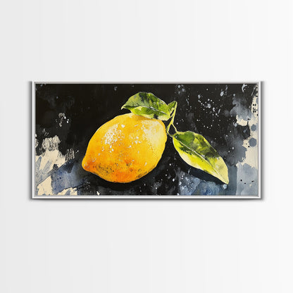Lemon Painting Canvas Print - Kitsch Kitchen Decor - Eclectic Wall Art - Gift For Someone Who is Very random but likes lemons, like me