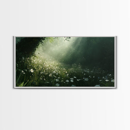 Morning In The Forest - Framed Canvas Print - Fantasy Wall Art - Fantasy Landscape Painting - Fantasy Painting