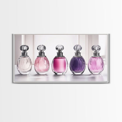 Perfume Bottles Canvas Print, Preppy Dorm Room Decor, Perfume Bottles Painting, Girl's Room Art, Gift For Her, Gift For Daughter or Mom