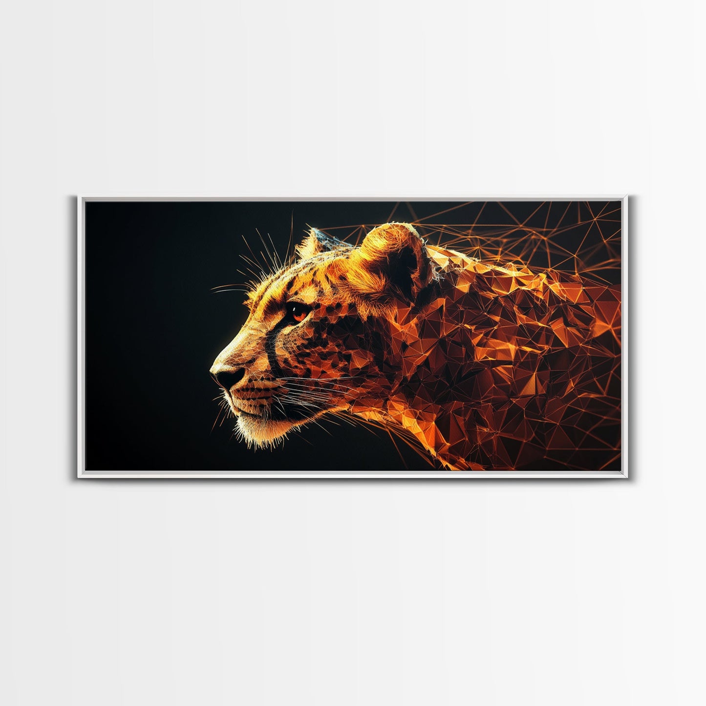 Horizontal Cheetah Print - Framed Canvas Print - Cheetah Painting - Cheetah Wall Art - Big Cat Wall Art - Thought Provoking Abstract Art