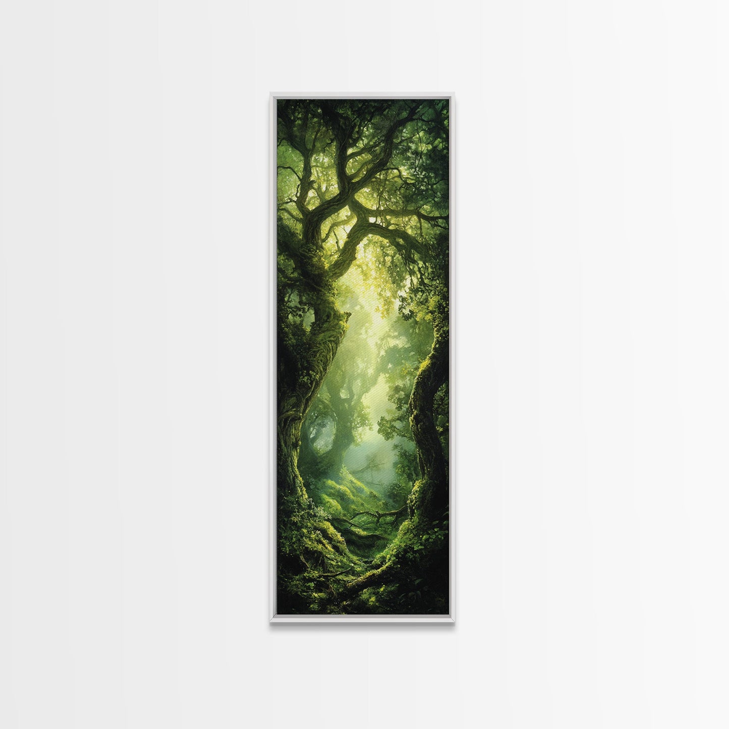 Light Twists Through the Bent Trees, Framed Canvas Print, Accent Piece Wall Art, Fantasy Landscape Painting