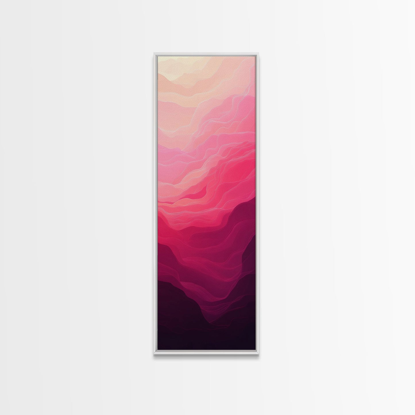 Pink Abstract Art Framed Canvas Print Minimalist Wabi Sabi Light Pink Wall Art Vertical Living Room or Bedroom Decor