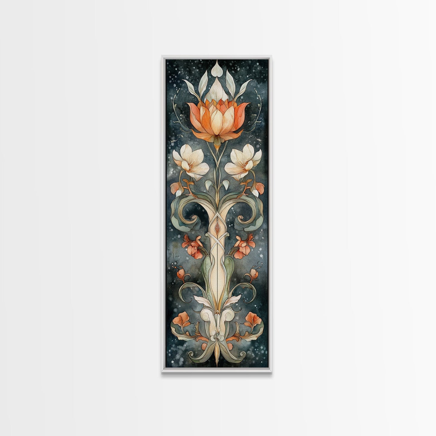 Canvas Print Sacred Geometry Wall Art Botanical Prints Art Nouveau Style Rustic Decor Skinny Wall Art Guest Room Art Christmas Gift