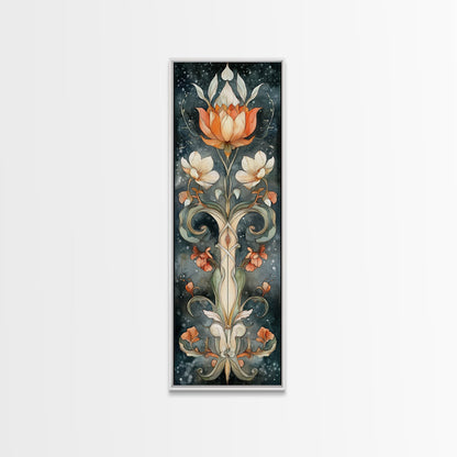 Canvas Print Sacred Geometry Wall Art Botanical Prints Art Nouveau Style Rustic Decor Skinny Wall Art Guest Room Art Christmas Gift