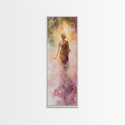 Ethereal Woman Canvas Print With Goddess Art, Light Pink Wall Art, Minimalist Art Perfect For Yoga Studio Or Feminine Spaces