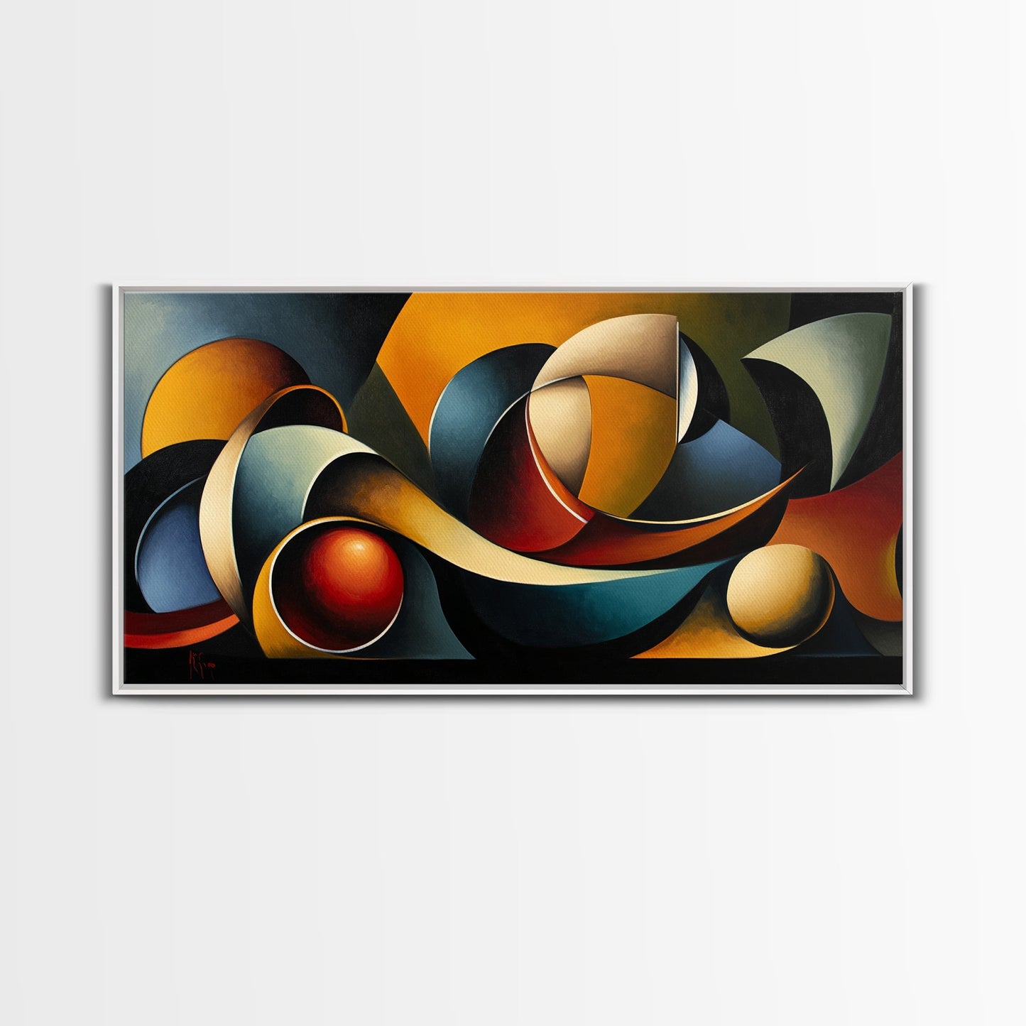 Dynamic Wave Art Canvas Print Coastal Abstract Ocean-Inspired Nautical Wall Art Horizontal Decor Above Couch Living Room Coastal Decor