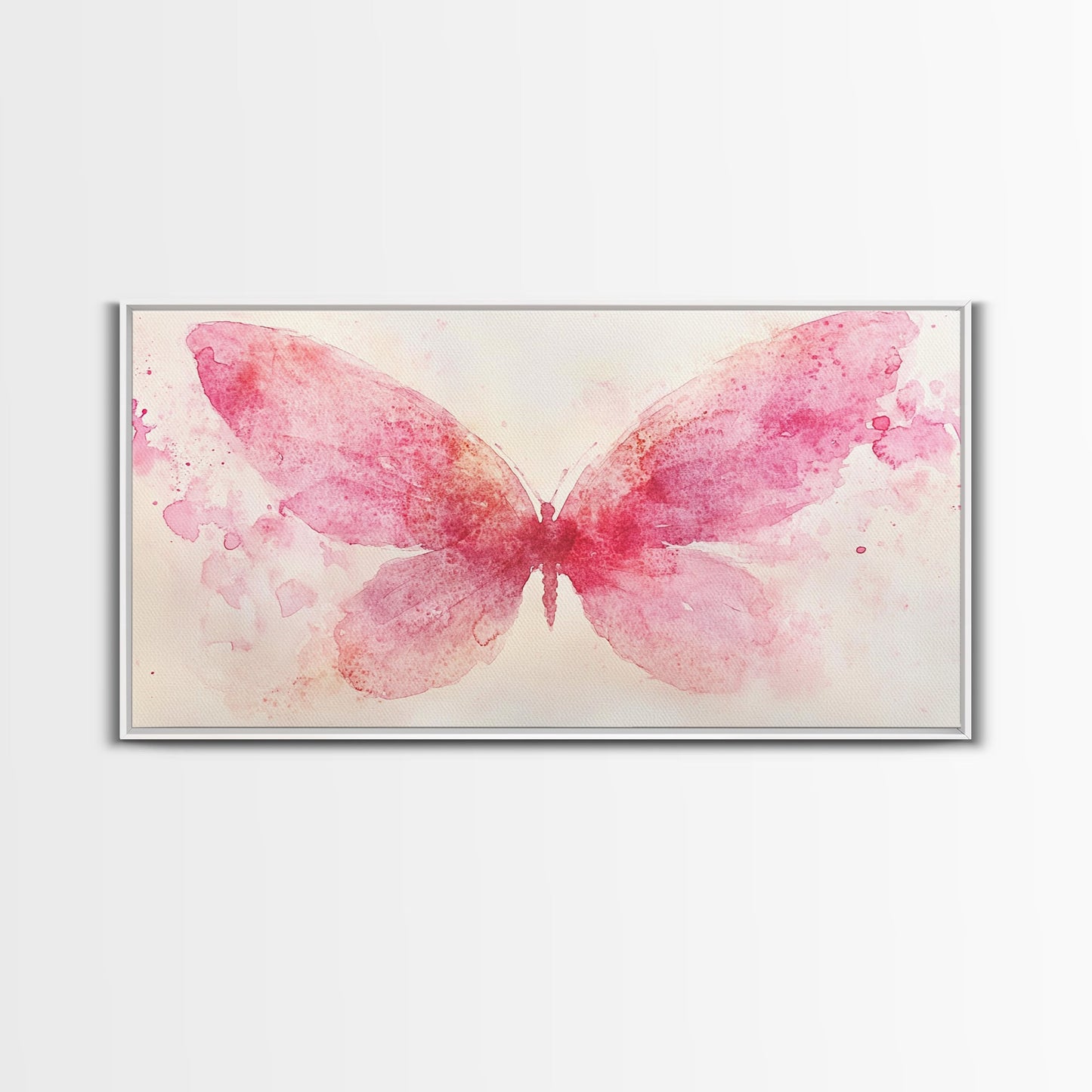 Pink Butterfly Canvas Print Whimsical Art Light Pink Wall Art Angel Art Prints Above Bed Wall Art Bedroom Decor Gift Idea