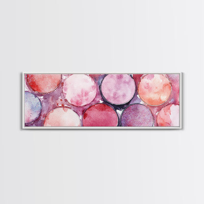 Glitter Eyeshadow Art Canvas Print Makeup Lover Decor Light Pink Abstract Wall Art Bedroom Aesthetic Makeup Room Glamorous Artwork