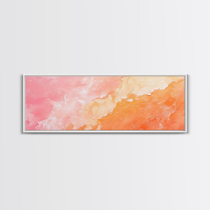 Textured Abstract Pink Canvas Print - Soft Peach and Coral Wall Art, Minimalist Fall Decor, Vibrant Pastel Bedroom Accent, Gift Idea