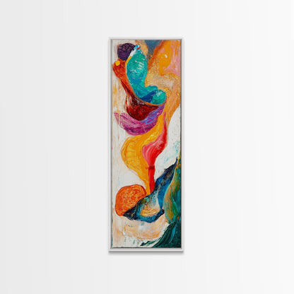 Fiery Abstract, Color Explosion, Dynamic Painting, Framed Canvas Print, pink orange wall art, bold abstract art, modern art, vibrant art