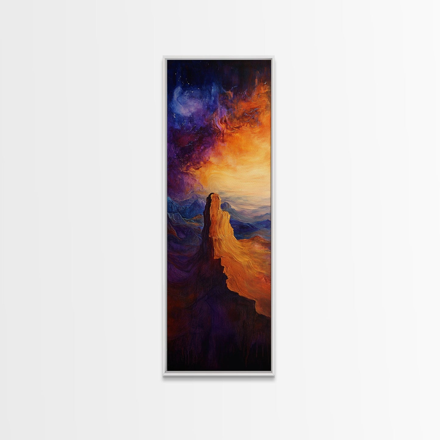 Canyon Glow, mountain painting, sunset landscape, Joshua tree art, southwest wall art, framed canvas print, above couch art