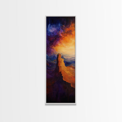 Canyon Glow, mountain painting, sunset landscape, Joshua tree art, southwest wall art, framed canvas print, above couch art