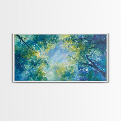 Canopy View, tree painting, green wall art, botanical prints, sage green wall art, whimsical art, Framed Canvas Print, gift idea