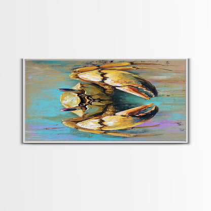 Krabbenbild, Küstendeko, Maritime Wandkunst, Rustikale Kunst, Gerahmter Leinwanddruck, Meereskunst, Strandhauskunst, Kunst mit Meeresmotiven