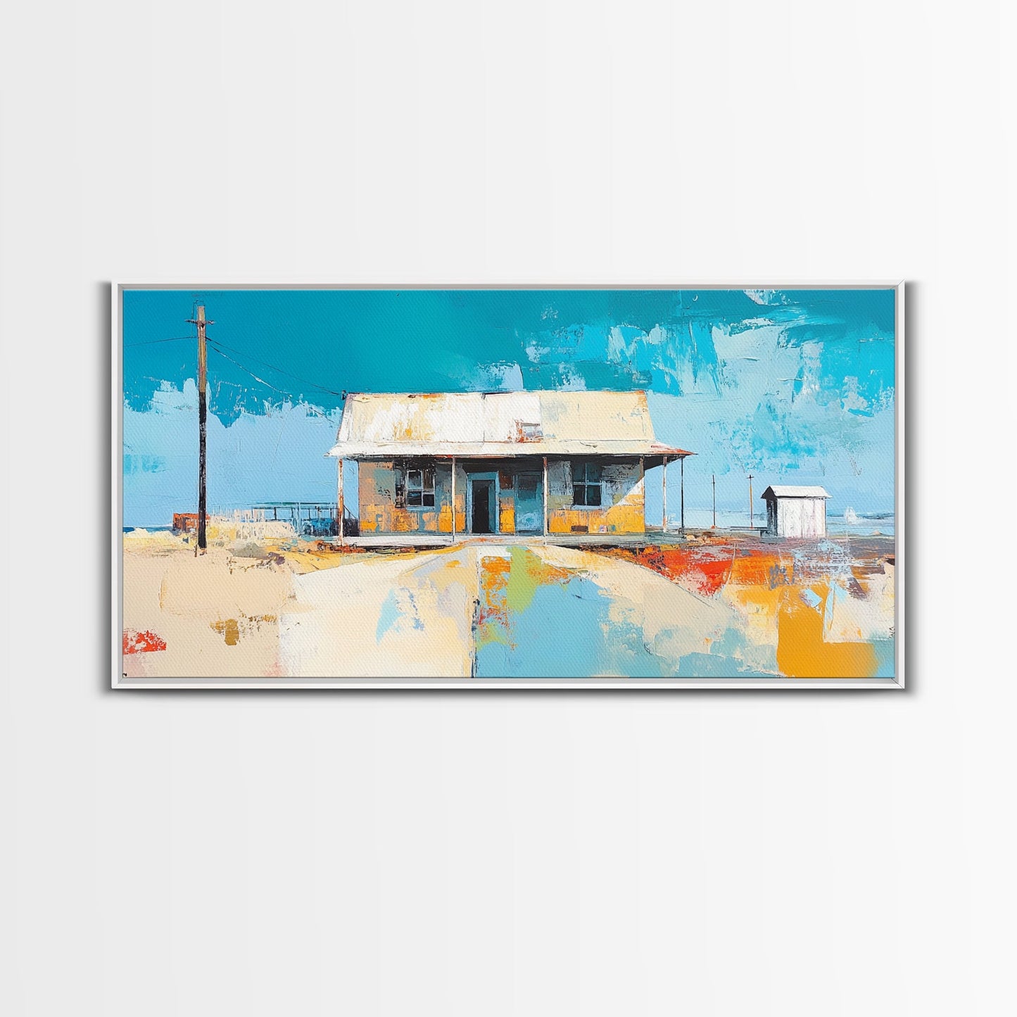 Desert House Art, Wandkunst im Südwest-Stil, rustikale Dekoration, Boho-Kunst, Bauernhauskunst, Küstenmalerei, gerahmter Leinwanddruck