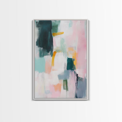 Abstract Art, Light Pink Wall Art, Pink Abstract Art, Minimalist Art, Modern Art Print, Canvas Print, Extra Wide Art, Boho Art