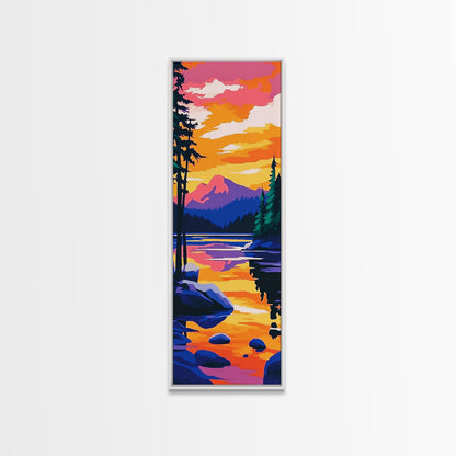 Vibrant Horizon, Fiery Sunset, Framed Canvas Print, Bold Sky Art, Modern Wall Decor, Living Room Accent, Nature Inspired Gift