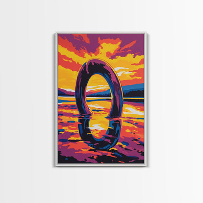 Surreal Loop, Dreamy Sunset, Fantasy Art, Abstract Landscape, Canvas Print, Unique Home Decor, Statement Wall Art, Modern