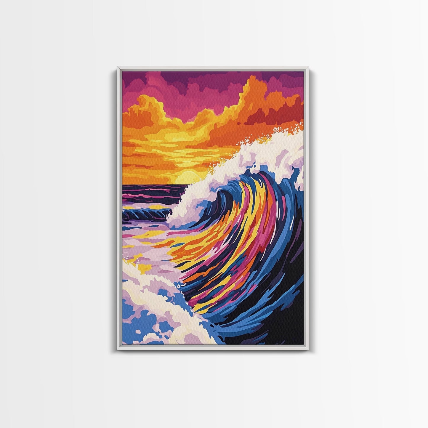 Ocean Wave, Surf Art, Coastal Canvas, Vibrant Seascape, Beach House Decor, Large Canvas Print, Modern Beach Wall Art