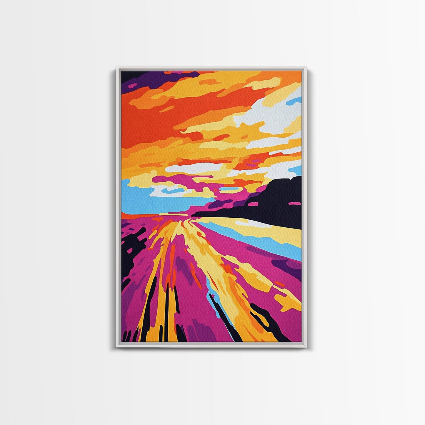 Desert Road, Sunset, Adventure, Canvas Print, Southwest Landscape, Travel Wall Art, Wanderlust Decor, Road Trip, Boho Home Style