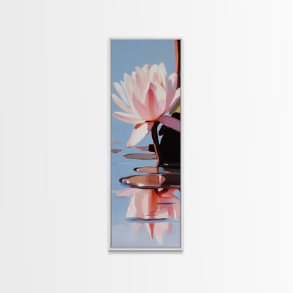 Water Lily, Floral Art, Botanical, Nature Wall Art, Zen Spa Decor, Minimalist Flower Painting, Bedroom Art, Canvas Print