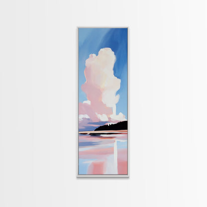 Sunset Clouds, Dreamy Sky, Soft Pastel, Aesthetic Landscape, Minimalist Art, Calm Atmosphere, Living Room, Canvas Print