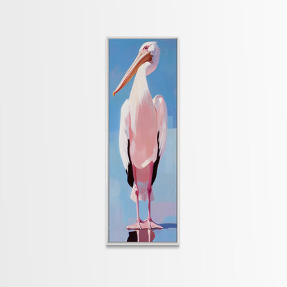 Pelican, Coastal Bird, Modern Beach Art, Nautical Home Decor, Ocean Animal, Boho Wall Art, Seaside Theme, Framed Canvas Print