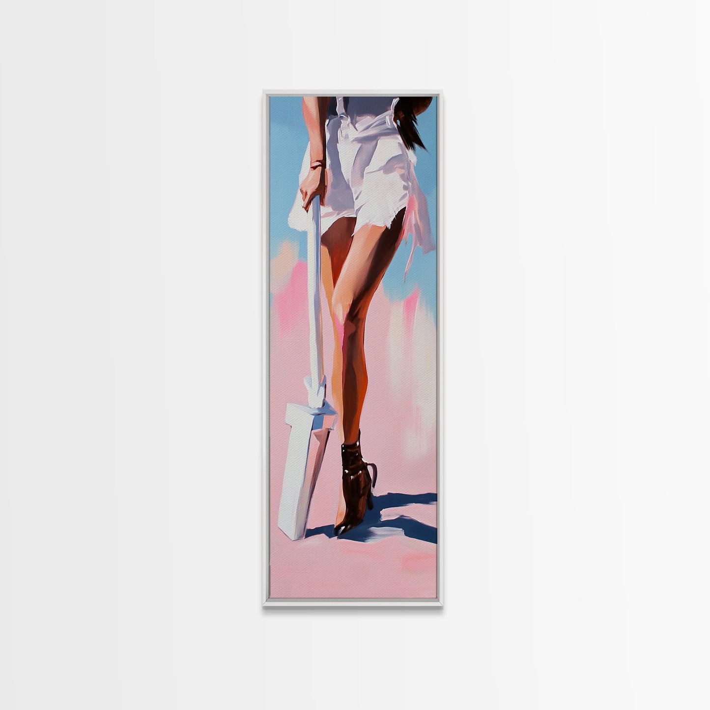 Beach Legs, Summer Vibes, Fashion Wall Art, Modern Minimalist Decor, Coastal Aesthetic, Chic Home Style, Framed Canvas Print