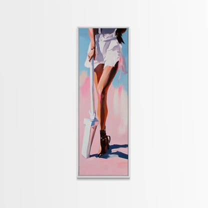 Beach Legs, Summer Vibes, Fashion Wall Art, Modern Minimalist Decor, Coastal Aesthetic, Chic Home Style, Framed Canvas Print