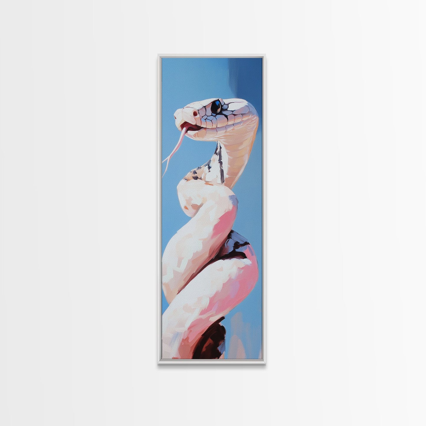 Coiled Snake, Wildlife Wall Art, Nature Print, Modern Animal Art, Framed Canvas Print, Boho Home Decor, Unique Statement Piece