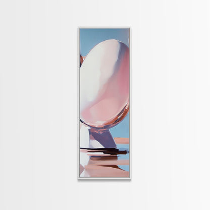 Abstract Reflection, Pink, Blue, Modern Art, Minimalist, Surrealist, Contemporary, Stylish, Bedroom, Framed Canvas Print