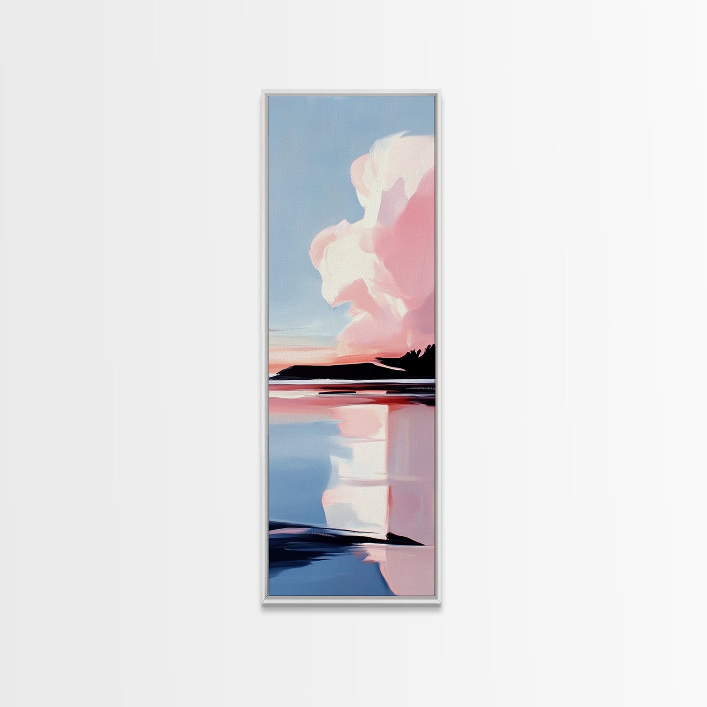 Sunset Reflection, Coastal Wall Art, Abstract Beach Painting, Serene Ocean View, Boho Decor, Canvas Print, Bedroom Wall Art, Office Art