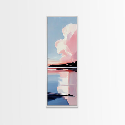 Sunset Reflection, Coastal Wall Art, Abstract Beach Painting, Serene Ocean View, Boho Decor, Canvas Print, Bedroom Wall Art, Office Art