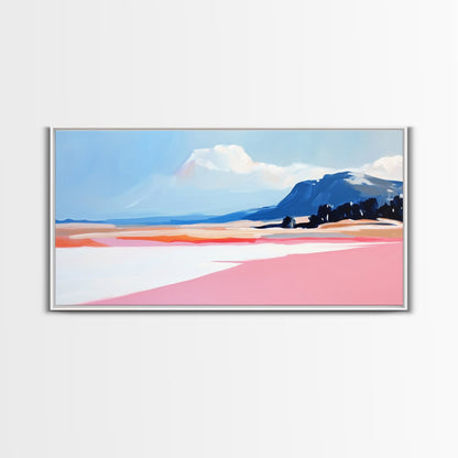 Mountain Horizon, Pastel Desert, Sunset Landscape, Canvas Print, Southwest Wall Art, Earth Tone Decor, Living Room Artwork, Scenic Painting