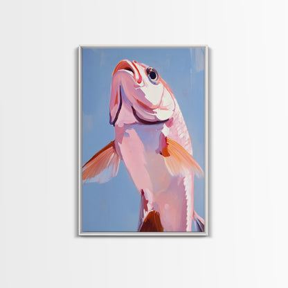 Redfish, Fishing Art, Coastal Decor, Nautical Wall Art, Framed Canvas Print, Beach House Art, Sport Fishing, Ocean Aesthetic