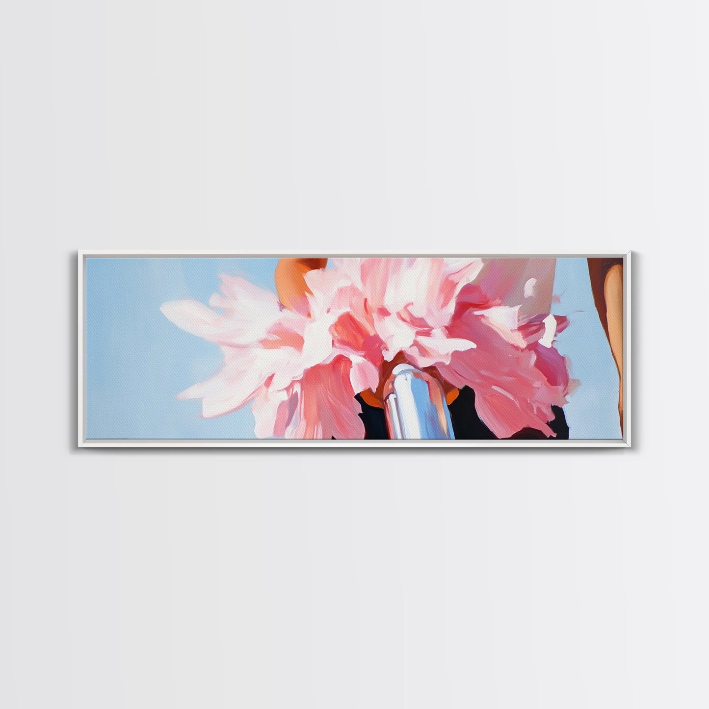 Flower Bicycle, Romantic Aesthetic, Feminine Wall Art, Soft Pastel Painting, Canvas Print, Bedroom Wall Art, French Chic Decor