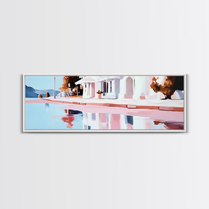 Lakeside House, Reflections, Peaceful Landscape, Canvas Print, Serene Wall Art, Modern Home Decor, Minimalist Artwork, Living Room Accent