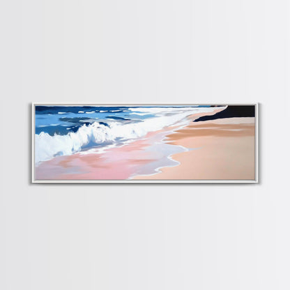 Tropical Shore, Waves Crashing, Serene Ocean, Coastal Canvas Print, Living Room Wall Art, Nautical Decor, Minimalist Beach Art