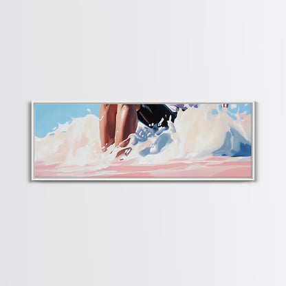 Ocean Waves, Coastal Art, Beach Vibes, Living Room Wall Art, Modern Seascape, Minimalist Art, Framed Canvas Print, Nautical Decor