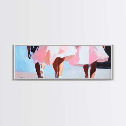 Pink Dresses, Ballet Art, Modern Feminine Decor, Canvas Print, Elegant Wall Art, Chic Minimalist Art, Aesthetic Bedroom Wall Art