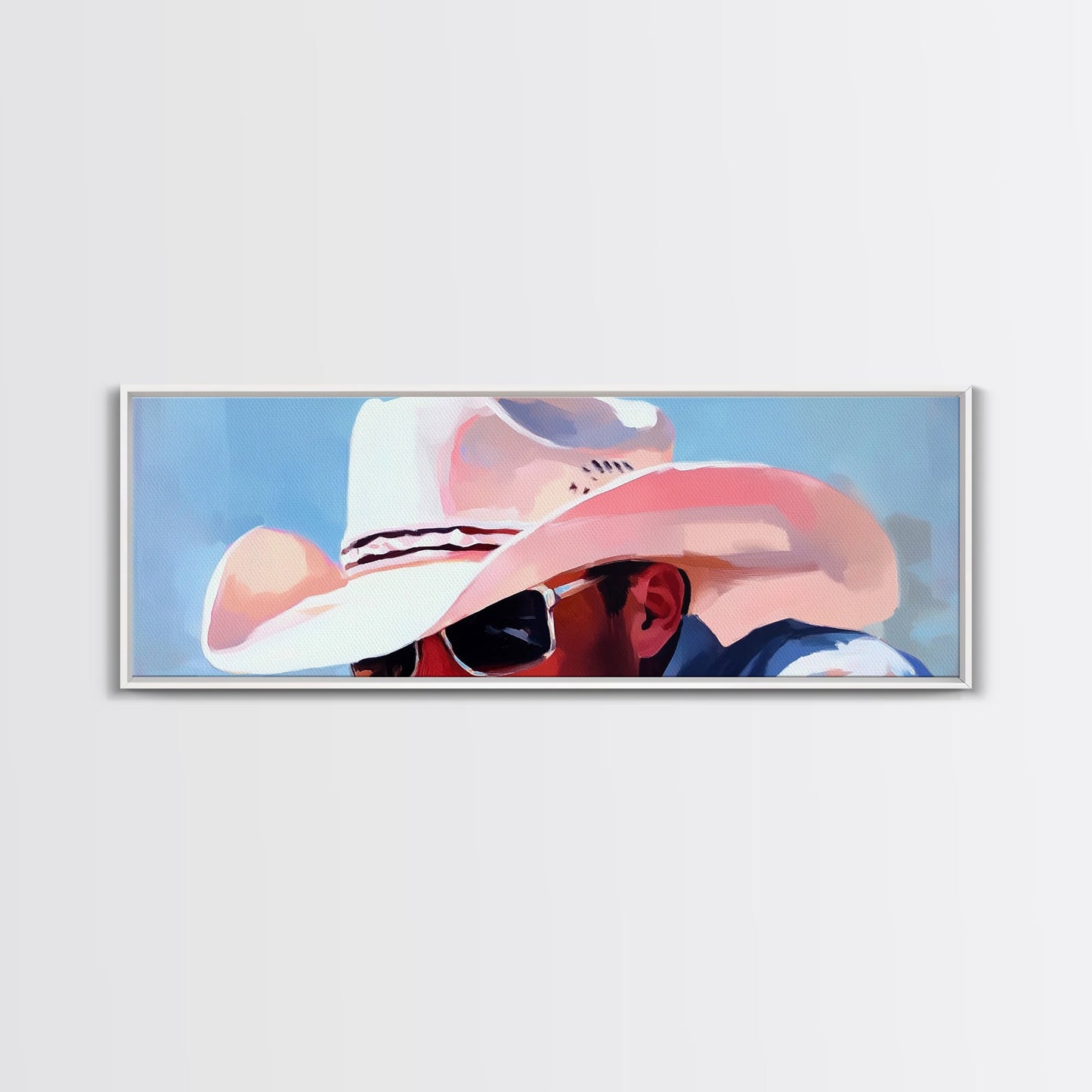 Cowboy Portrait, Western Aesthetic, Rustic Country Art, Canvas Print, Southern Style, Vintage Americana, Man Cave Wall Art