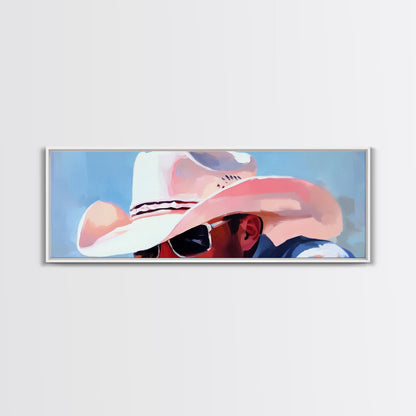 Cowboy Portrait, Western Aesthetic, Rustic Country Art, Canvas Print, Southern Style, Vintage Americana, Man Cave Wall Art