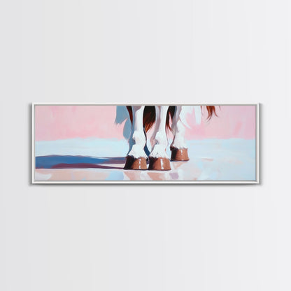 Horse Hooves, Western Equestrian Art, Rustic Farmhouse Decor, Framed Canvas Print, Country Style, Cowboy Aesthetic, Bedroom Wall Art