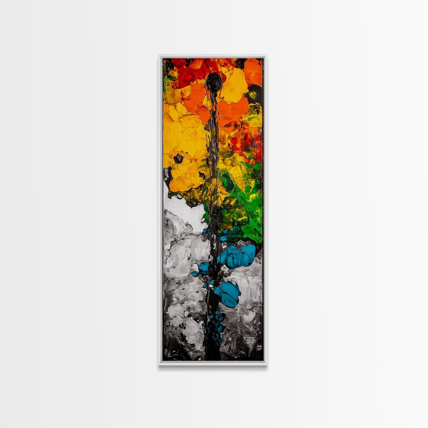 Abstract Floral, Modern Texture, Canvas Print, Vibrant Home Decor, Expressionist Art, Statement Wall Art, Living Room Painting