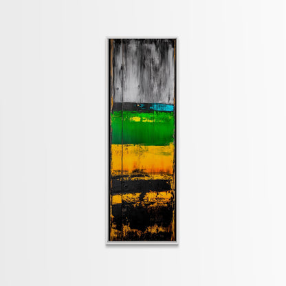 Rustic Abstract, Distressed Wood Texture Painting, Modern Farmhouse Wall Art, Framed Canvas Print, Industrial Decor, Neutral Artwork