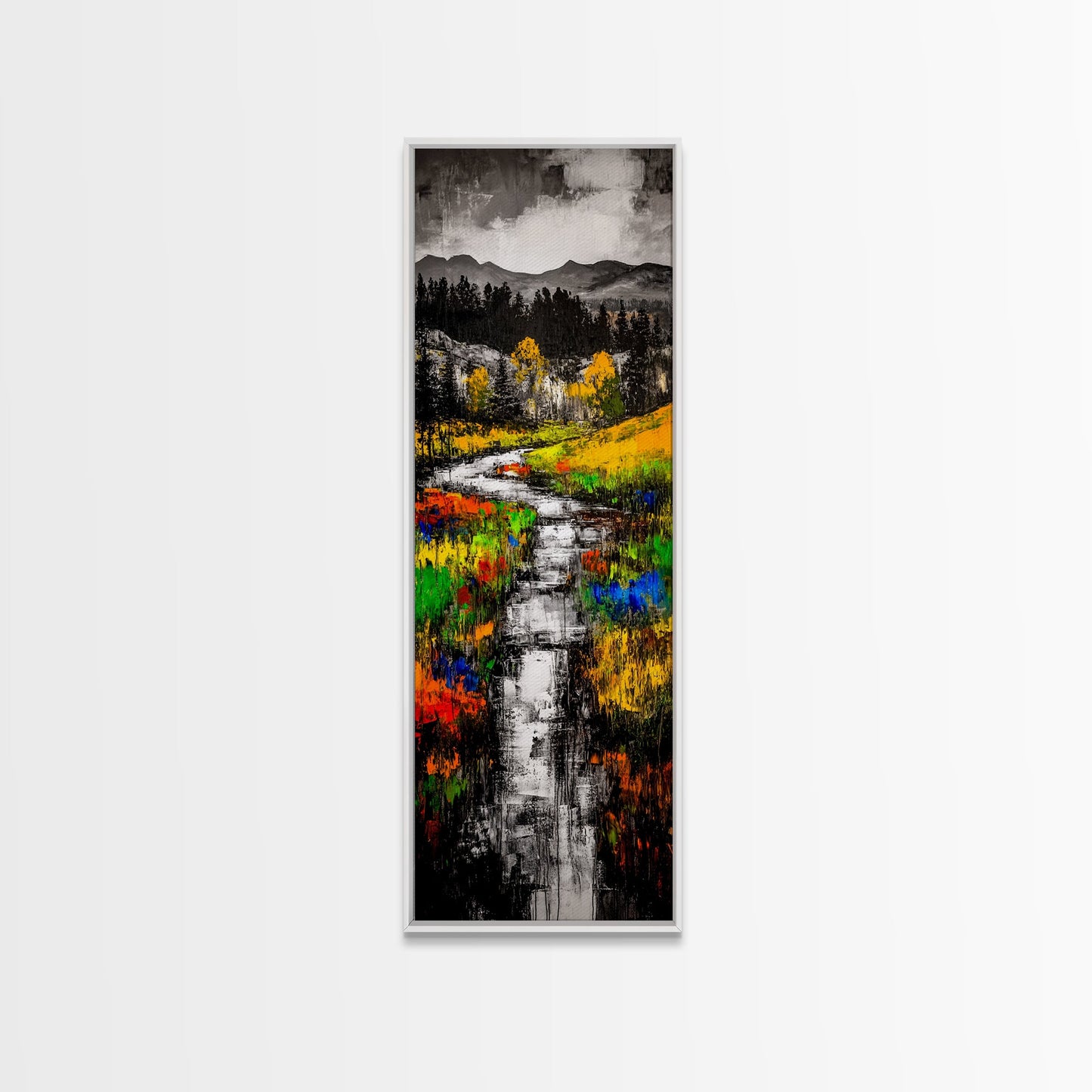 Monochrome River, Scenic Landscape, Canvas Print, Black And White Wall Art, Nature Inspired, Minimalist Home, Modern Office Decor