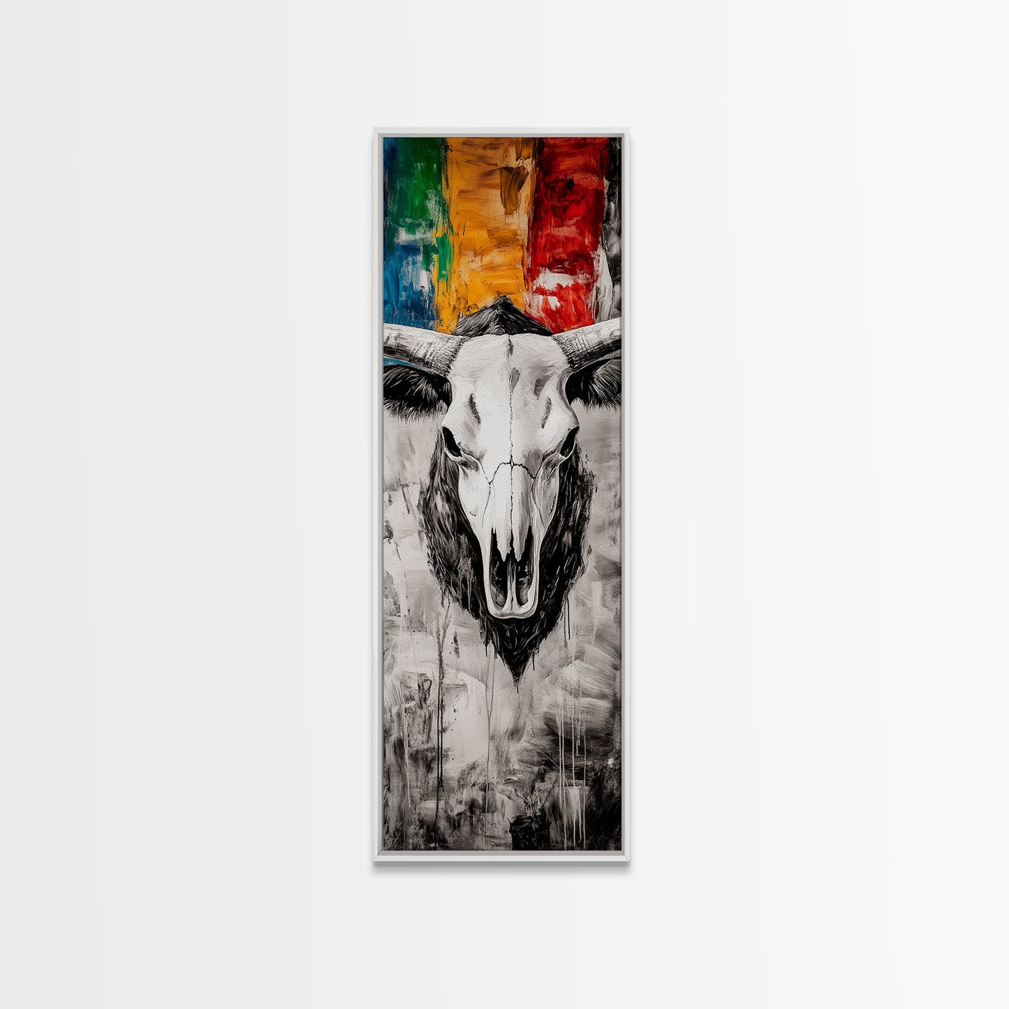 Skull, Western, Rustic, Canvas Print, Cowboy Wall Art, Southwestern Decor, Bold Statement Art, Boho Farmhouse, Eclectic Home Decor