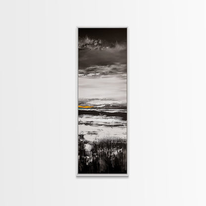 Moody Landscape Art, Black and White Painting, Nature Inspired Wall Decor, Rustic Home Accent, Modern Minimalist Style, Canvas Print