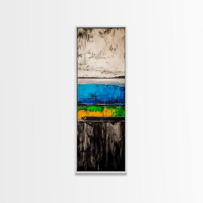 Abstract Ocean, Modern Art, Coastal Wall Decor, Blue and Yellow Painting, Framed Canvas Print, Minimalist Art, Contemporary Home Decor