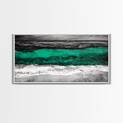 Abstract Ocean, Beach Wall Art, Coastal Decor, Seascape Painting, Modern Home Art, Nautical Decor, Framed Canvas Print, Large Wall Art